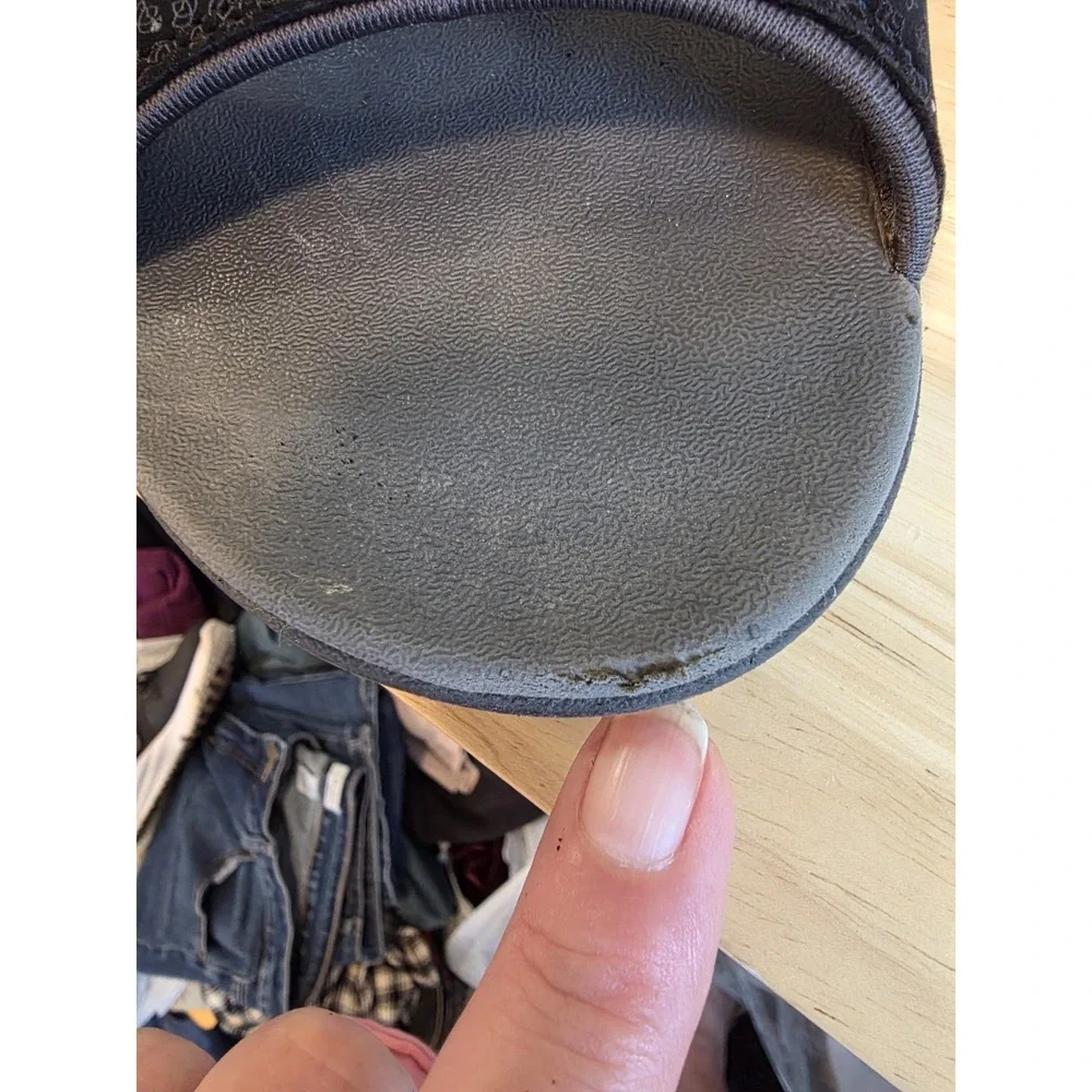 Spenco Kholo Slide Sandals Women's 7 Slip-On Arch Support Orthotic Black/Gray
